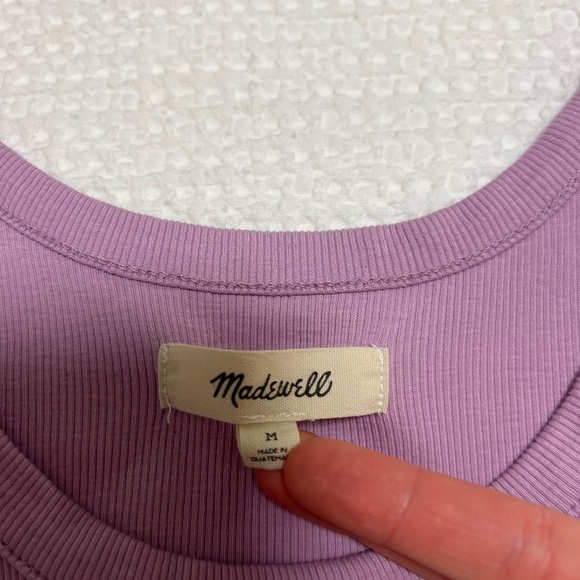 Madewell Supima Rib ‘90s Tank in Vibrant Lilac - Picture 3 of 9
